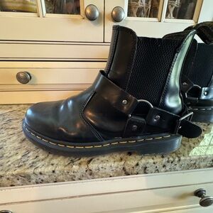EUC DOC MARTENS Black Leather moto boots